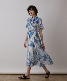 GRACE CONTINENTAL シャドーフラワープリントワンピース