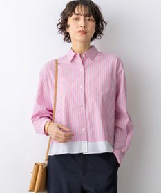 23区 S 【Oggi掲載】CANCLINI レギュラーカラー ストライプ クロップドシャツ