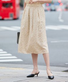 自由区 【洗える・XSサイズあり】ブラッシュドシャドープリント スカート