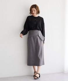 YECCA VECCA ドライタッチシアーバンドカラーシャツ