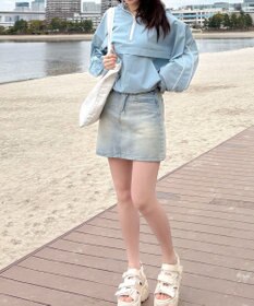 WEGO 【日焼け対策/セットアップ対応】ラッシュガードラインアノラックパーカー