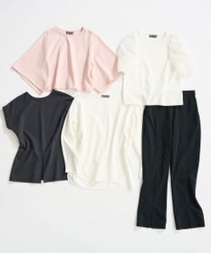 uncrave ダブルフェイスジャージー オーガンジーコンビトップス