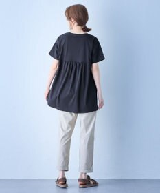 ANY L 【汗ジミ防止加工】シルケットスムースバックギャザーチュニック