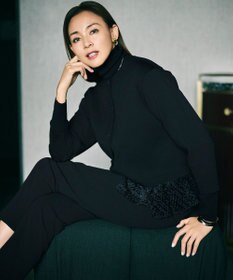 自由区 L 【17号サイズまで展開・SHIHOさん着用】ジョーゼットニット パンツ