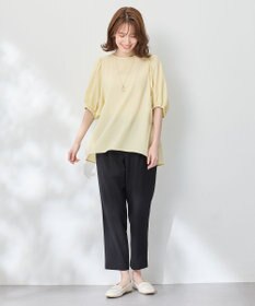 ANY サッカーギャザーバックペプラムブラウス