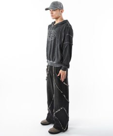 WEGO 【ユニセックス着用ITEM/MLサイズ展開】コールドダイスウィッチングプルパーカー