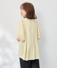 ANY サッカーギャザーバックペプラムブラウス