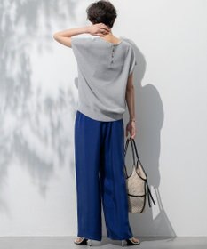 23区 【SLOW/一部店舗限定】キュプラフィブリルクロス サイドライン ワイドパンツ