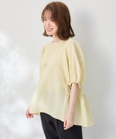 ANY サッカーギャザーバックペプラムブラウス