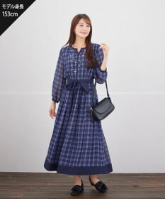 Tiaclasse シアーチェック配色ワンピース