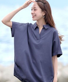 Tiaclasse 【洗える】 リネンミックススキッパーシャツ