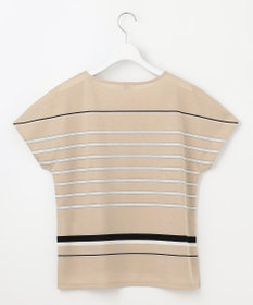 J.PRESS LADIES L パネルボーダー フレンチスリーブ カットソー