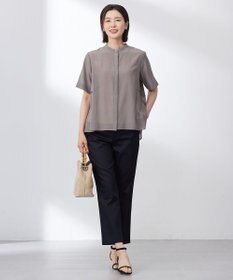 J.PRESS LADIES 【WEB限定・洗える】シャンブレーサテン テーパード パンツ