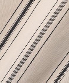 23区 L 【洗える】コットンリネンストライプ クロップド パンツ