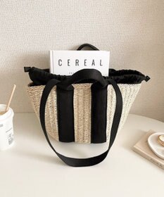 LA BAGAGERIE 【maison vert】 【ペーパー素材・多収納】ダブルハンドルかごバッグ