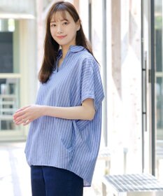 Tiaclasse 【洗える】 リネンミックススキッパーシャツ