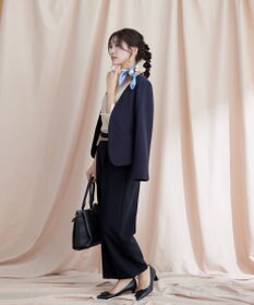 Tiaclasse 【洗える】スクエアネックリブ編みニットトップス