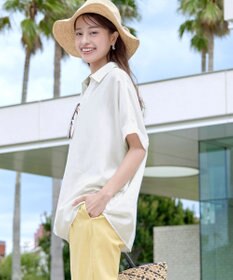 Tiaclasse 【洗える】 リネンミックススキッパーシャツ