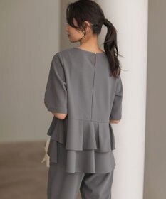 組曲 【WEB限定】ジョーゼットジャージー ティアード ブラウス