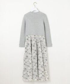 ANY SIS L 【洗える】フラワープリントドッキング ワンピース