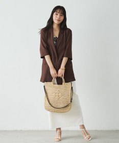 russet 《かごバッグ》インドラフィア2WAYトートバッグ(TI-368)