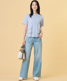 J.PRESS LADIES 【洗える】BASIC STRETCH DENIM ワイド ストレート デニム