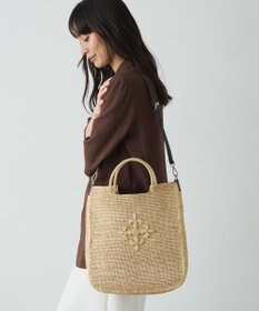 russet 《かごバッグ》インドラフィア2WAYトートバッグ(TI-368)