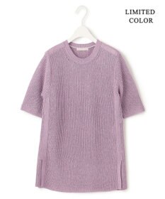 ICB 【WEB限定カラーあり・洗える】 ペーパーブレンドシャインニット 5分袖プルオーバー