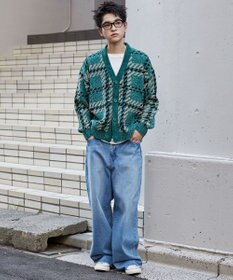 WEGO ベロアモールパターンカーディガン