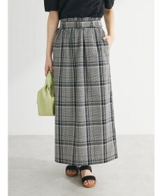 Green Parks 綿麻混バックルベルト付タイトスカート