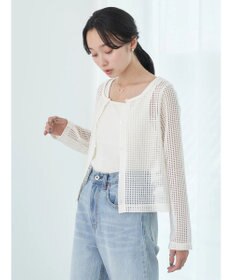 earth music&ecology ＳＥＴ２点メッシュカーディガン＋インナー