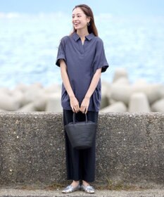 Tiaclasse 【洗える】 リネンミックススキッパーシャツ