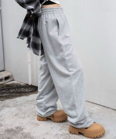 WEGO 【ウエストゴム】スウェットワイドパンツ