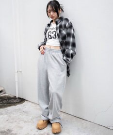 WEGO 【ウエストゴム】スウェットワイドパンツ