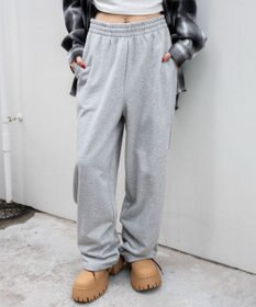 WEGO 【ウエストゴム】スウェットワイドパンツ