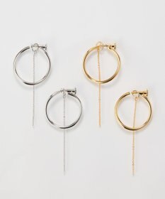 Phoebe 【金属アレルギー対応】2wayウェーブラインフープイヤリング　シルバー/ニッケルフリー