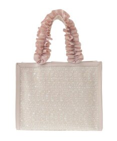 Maison de FLEUR LINTONツイードスクエアフリルトートバッグ