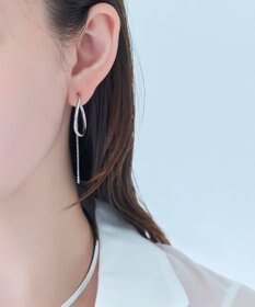 Phoebe 【金属アレルギー対応】2wayウェーブラインフープイヤリング　シルバー/ニッケルフリー