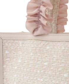 Maison de FLEUR LINTONツイードスクエアフリルトートバッグ