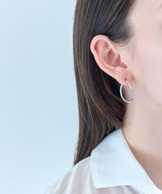 Phoebe 【金属アレルギー対応】2wayウェーブラインフープイヤリング　シルバー/ニッケルフリー