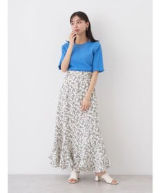 earth music&ecology ドットボタン５分袖リブプルオーバー