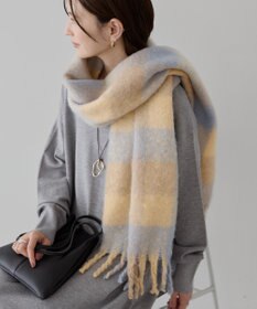 AMERICAN HOLIC 起毛カラーチェックシャギーマフラー