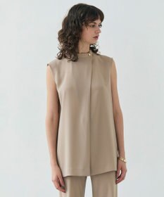 BEIGE， 【洗える】FLEUR / フロントボタンノースリーブブラウス
