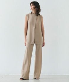 BEIGE， 【洗える】FLEUR / フロントボタンノースリーブブラウス