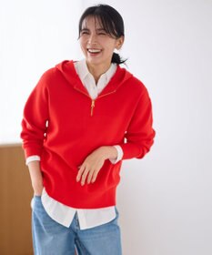 ANY L ハーフジップニットフーディー