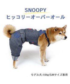 PET PARADISE 犬の服 犬 スヌーピー オーバーオール 【中型犬】 ヒッコリー