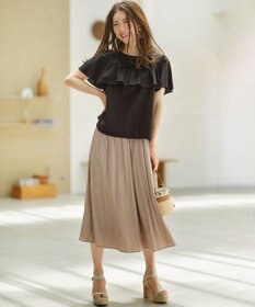 組曲 【秋のNEWカラー追加】ギャザーライトデシン パンツ