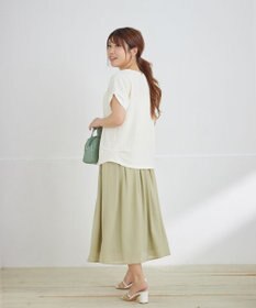 Tiaclasse L 【洗える】ふくれジャカードカフス付きカットソー