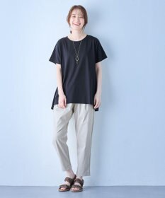 ANY L 【汗ジミ防止加工】シルケットスムースバックギャザーチュニック