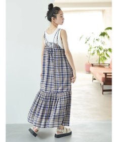 earth music&ecology マドラスチェックキャミワンピース